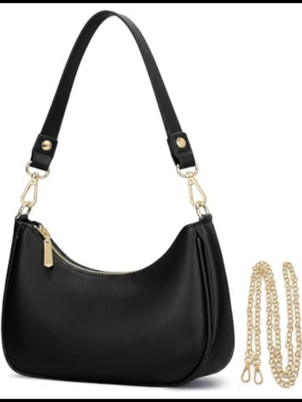Crescent Shoulder Bag Vegan Leather Mini Purse Retro Hobo